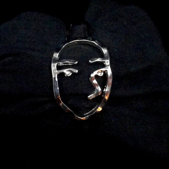 Abstract Minimalist Face Art Bracelet Cuff - Picture 10 of 10
